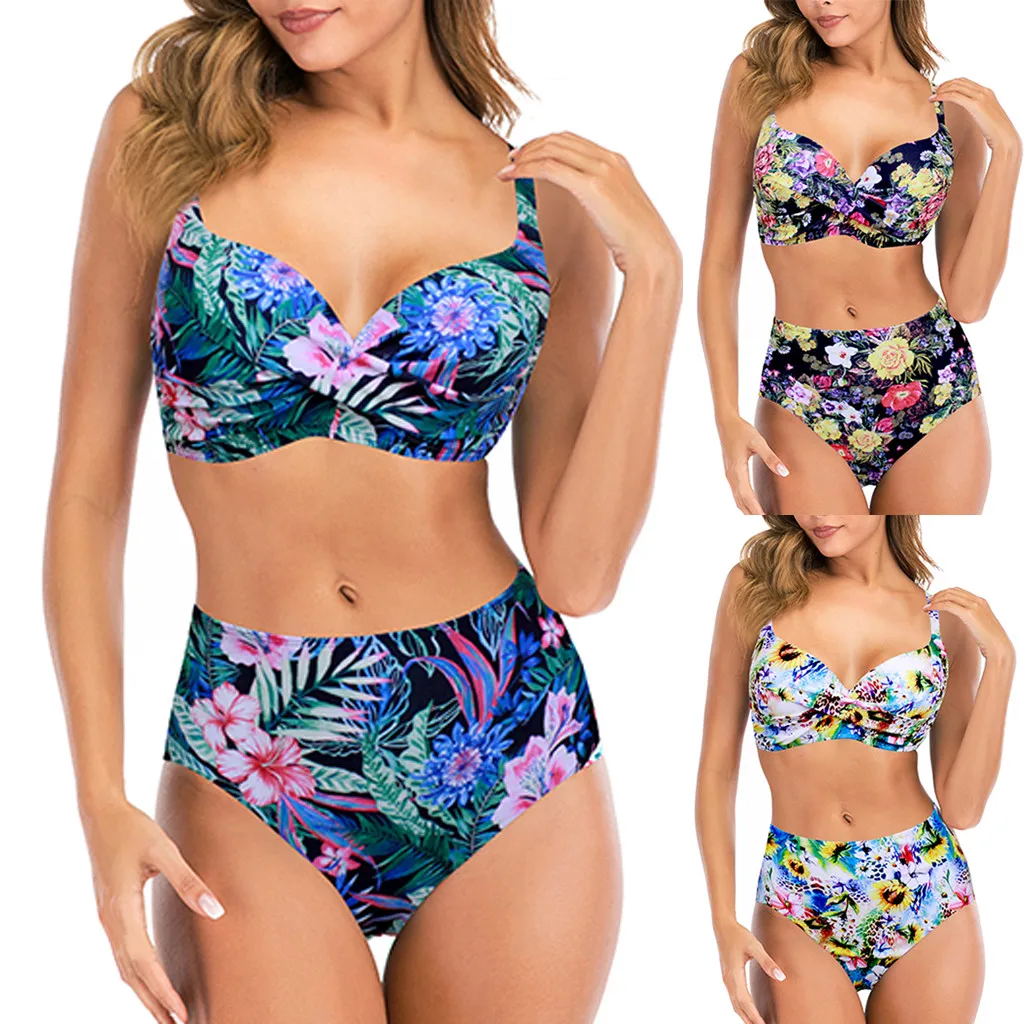 Womens Sexy Padded Push-up Bra Bikini Set Retro Floral Swimsuit Bathing Suit High Waist Swimwear Plus Size Beachwear
Womens Sexy Padded Push-up Bra Bikini Set Retro Floral Swimsuit Bathing Suit High Waist Swimwear Plus Size Beachwear