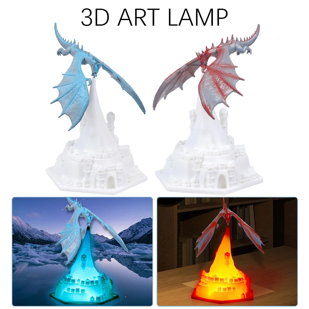LED Dragon Night Lamp 3D Printed Peculiar Creativity Anime Children’s Table Night Light Home Bedroom Holiday Decoration Gifts
LED Dragon Night Lamp 3D Printed Peculiar Creativity Anime Children’s Table Night Light Home Bedroom Holiday Decoration Gifts