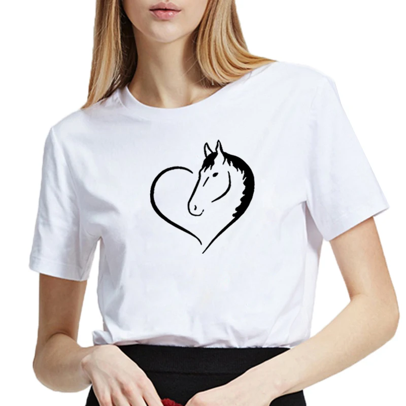 Fashion Horse Print Funny T Shirt Women Harajuku Tshirt Women Shrot Sleeve Loose Camiseta Mujer White Tee Shirt Femme T-shirt
Fashion Horse Print Funny T Shirt Women Harajuku Tshirt Women Shrot Sleeve Loose Camiseta Mujer White Tee Shirt Femme T-shirt