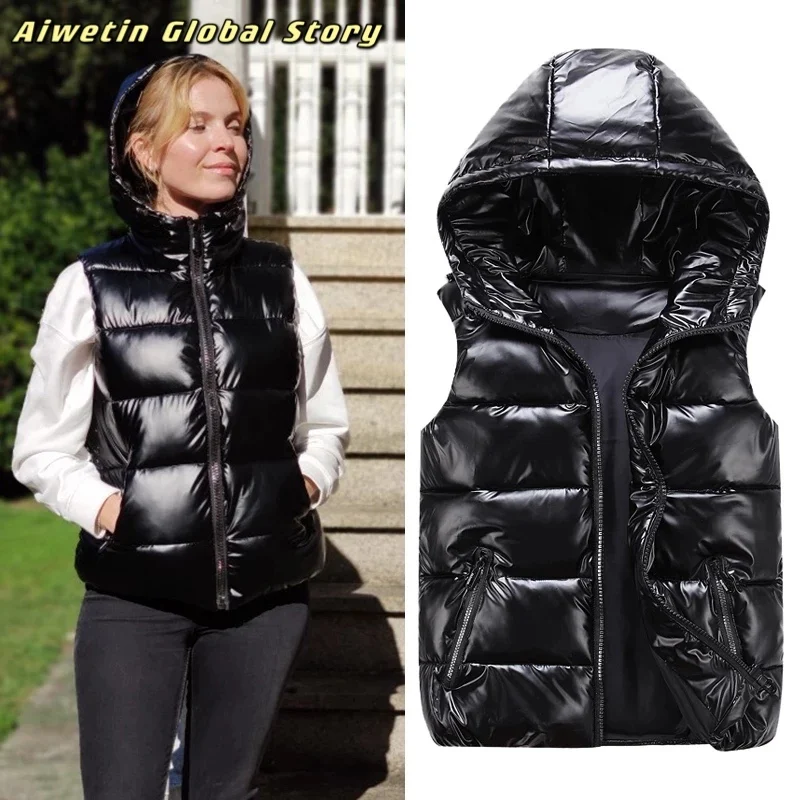 Aiwetin Women Winter Vests Hooded 2021 New Short Bright Color Vest Cotton Padded Jacket Sleeveless Female Winter Waistcoat Vest
Aiwetin Women Winter Vests Hooded 2021 New Short Bright Color Vest Cotton Padded Jacket Sleeveless Female Winter Waistcoat Vest