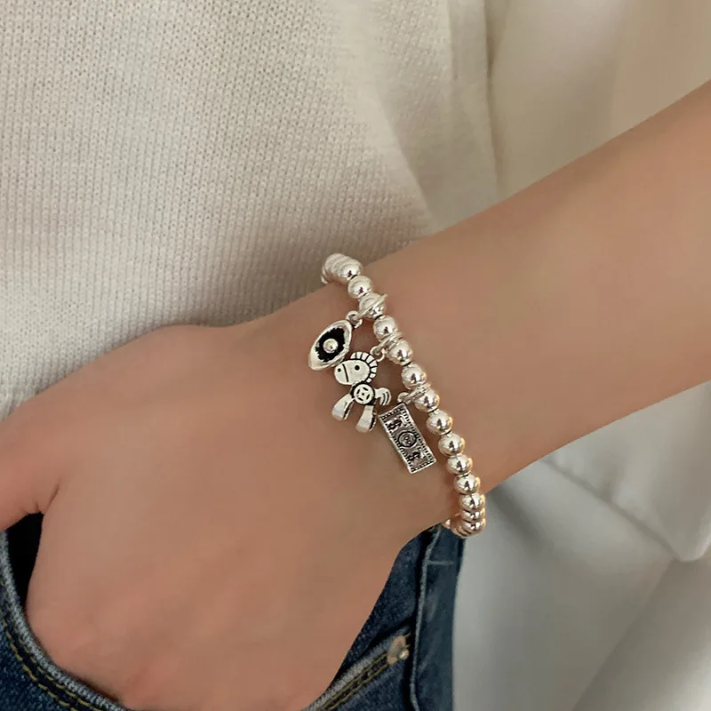 Korea Get Money Right Away Silver Beads Bracelet Simple Ins Niche Design Cool Style Fashion Jewelry
Korea Get Money Right Away Silver Beads Bracelet Simple Ins Niche Design Cool Style Fashion Jewelry