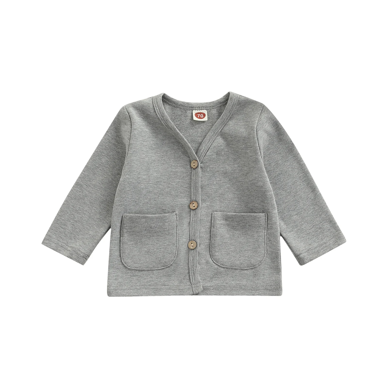 Kids Button Cotton Cute Coat Solid Color V-Neck Long Sleeve Jacket Blouse with Pockets for Spring Fall Gray/Orange 0-24 Months
Kids Button Cotton Cute Coat Solid Color V-Neck Long Sleeve Jacket Blouse with Pockets for Spring Fall Gray/Orange 0-24 Months
