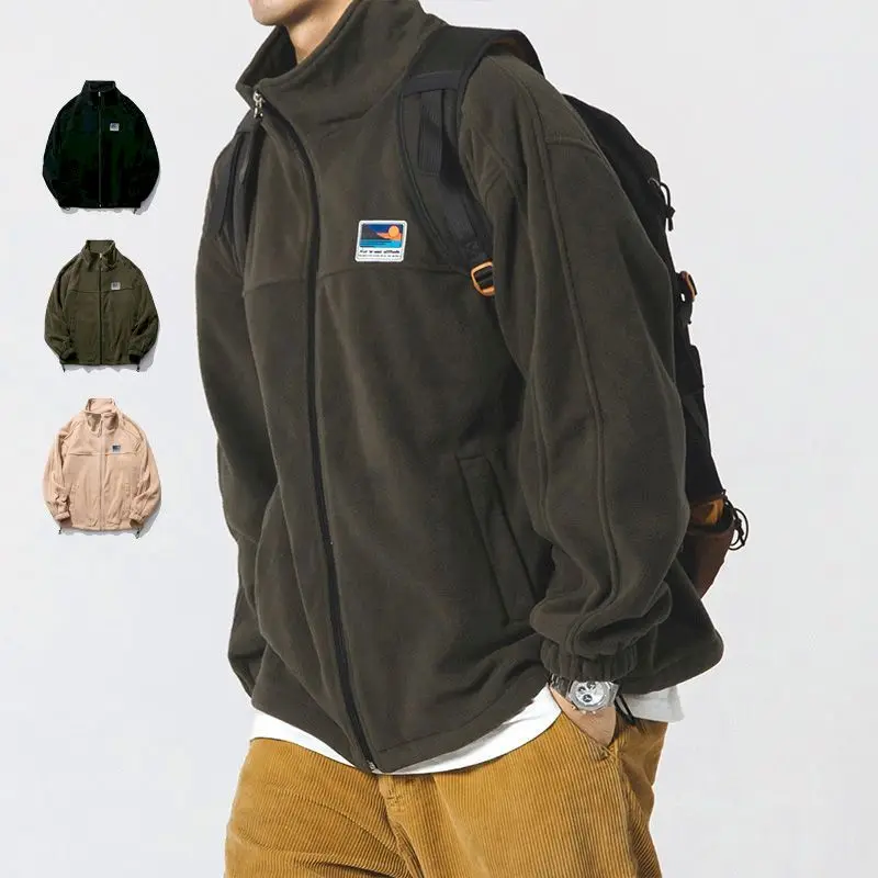 Japanese Lamb Wool Coat Men Plus Velvet Thicken Autumn Winter Stand-up Collar Polar Fleece Cotton Zip-up Jackets Male Clothes
Japanese Lamb Wool Coat Men Plus Velvet Thicken Autumn Winter Stand-up Collar Polar Fleece Cotton Zip-up Jackets Male Clothes