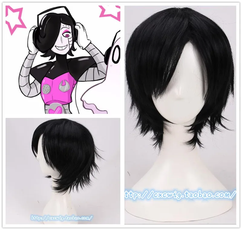 Game Undertale - Mettaton Cosplay Wig for Women Short Black Hair Wig with Wig Cap 
Game Undertale - Mettaton Cosplay Wig for Women Short Black Hair Wig with Wig Cap
