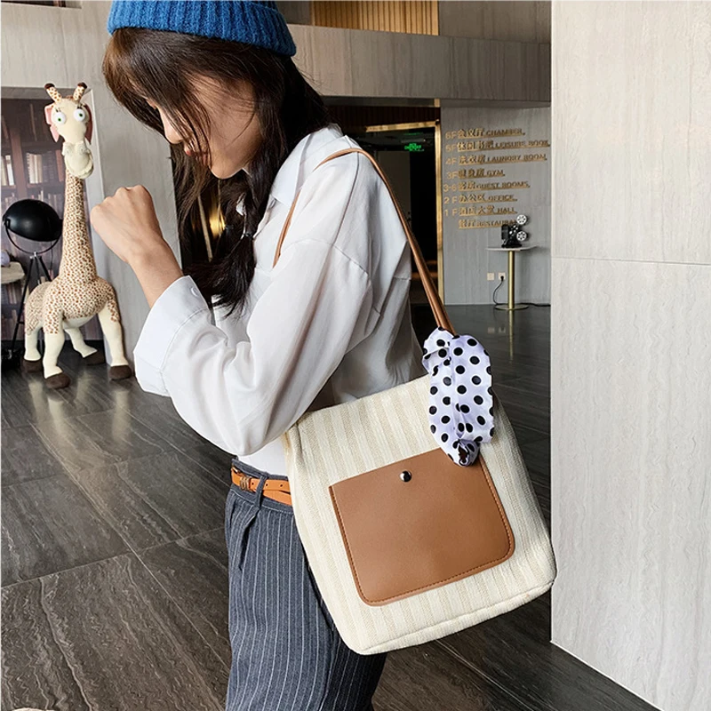 Fashion Striped Style Women Tote Bag High Quality Canvas Women Shoulder Bag Cute Ribbons Crossbody Handbag Bag for Women
Fashion Striped Style Women Tote Bag High Quality Canvas Women Shoulder Bag Cute Ribbons Crossbody Handbag Bag for Women