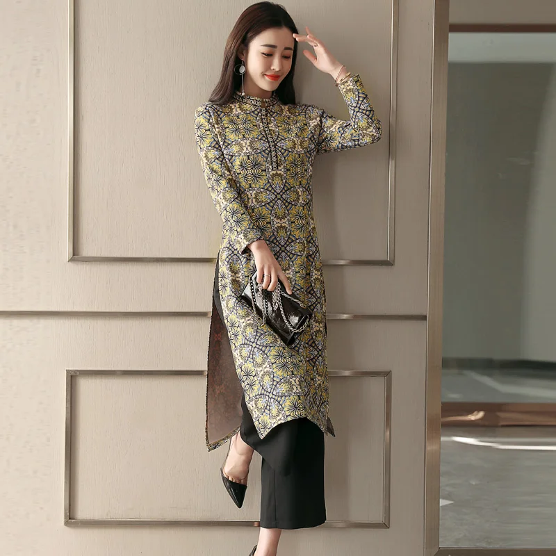 National style printed dress autumn 2018 new women's long women's spring Chinese style socialite temperament skirt
National style printed dress autumn 2018 new women's long women's spring Chinese style socialite temperament skirt