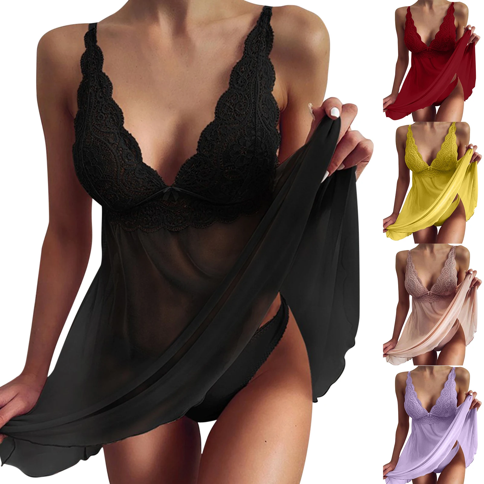 Night Sleep Dress Nighties For Women Underwear Lingerie Sling Lace Embroidery V-Neck Summer Sexy Nightdress Lenceria Femenina
Night Sleep Dress Nighties For Women Underwear Lingerie Sling Lace Embroidery V-Neck Summer Sexy Nightdress Lenceria Femenina