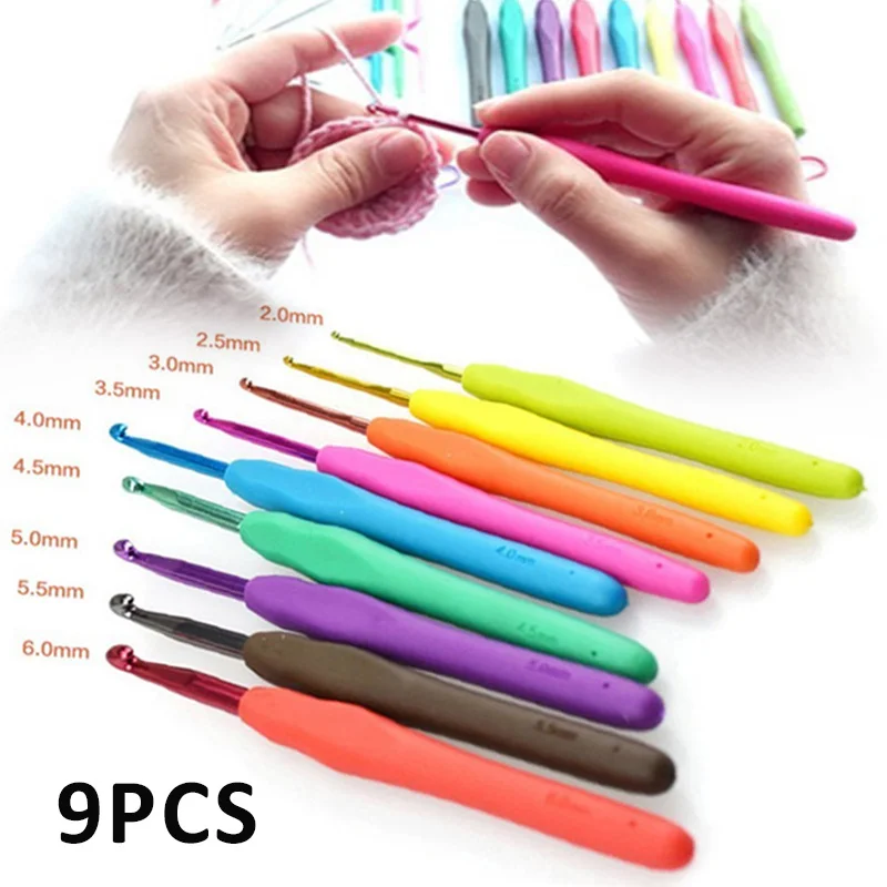 9pcs Crochet Hook Set Aluminum Soft Grip Colorful Handles Yarn Sewing Knitting Needle DIY Craft Sweater Scraf Weaving Tool
9pcs Crochet Hook Set Aluminum Soft Grip Colorful Handles Yarn Sewing Knitting Needle DIY Craft Sweater Scraf Weaving Tool