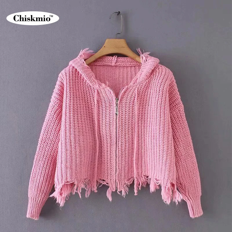 Chiskmio Zipper Cardigan Wool Sweater Women Knitwear Drawstring Hoodie Long Sleeve Knitted Outwear Cardigans Women Sweaters
Chiskmio Zipper Cardigan Wool Sweater Women Knitwear Drawstring Hoodie Long Sleeve Knitted Outwear Cardigans Women Sweaters