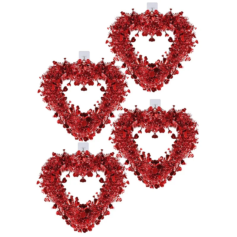 4 Pack Red Valentine Heart Wreaths Heart Shaped Wreaths with Foil Hearts Hanging Valentine's Day Wreaths Decorations
4 Pack Red Valentine Heart Wreaths Heart Shaped Wreaths with Foil Hearts Hanging Valentine's Day Wreaths Decorations