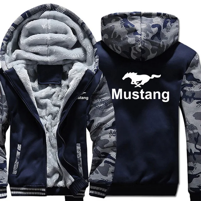 Толстовка мужская с капюшоном на молнии утепленный Свитшот Mustang длинный рукав