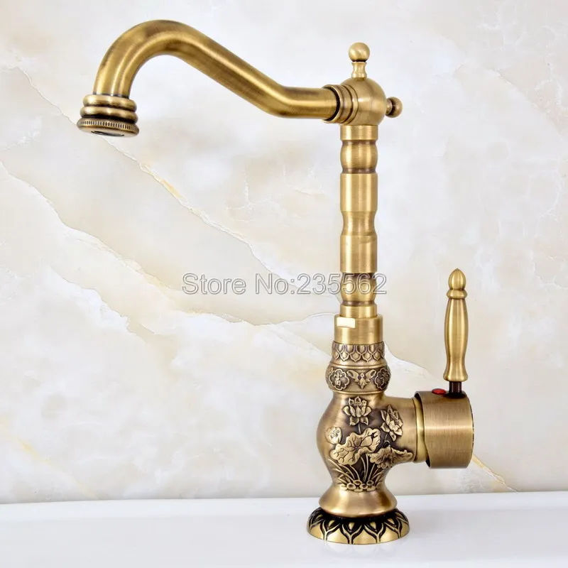 Basin Faucet Antique Brass Sink Faucet Carved Kitchen Bathroom Faucet 360 Swivel Single Handle Hot & Cold Water Mixer Tap Lsf128
Basin Faucet Antique Brass Sink Faucet Carved Kitchen Bathroom Faucet 360 Swivel Single Handle Hot & Cold Water Mixer Tap Lsf128