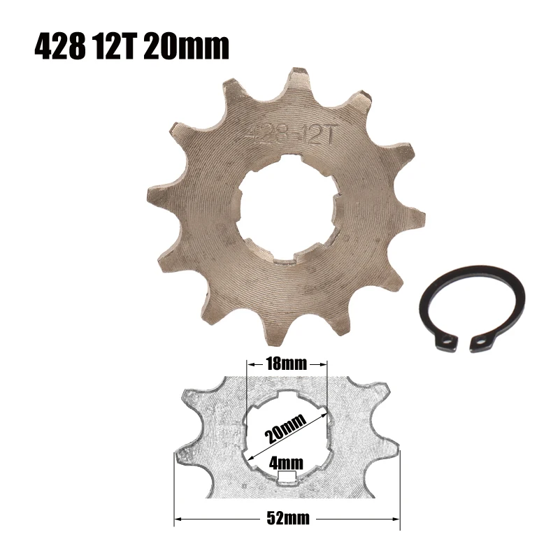 428 Chain 12T 20mm Front Engine Sprocket For 50cc to 125cc Dirt Bike ATV Go Kart Quad Pitbike Buggy Motorcycle
428 Chain 12T 20mm Front Engine Sprocket For 50cc to 125cc Dirt Bike ATV Go Kart Quad Pitbike Buggy Motorcycle