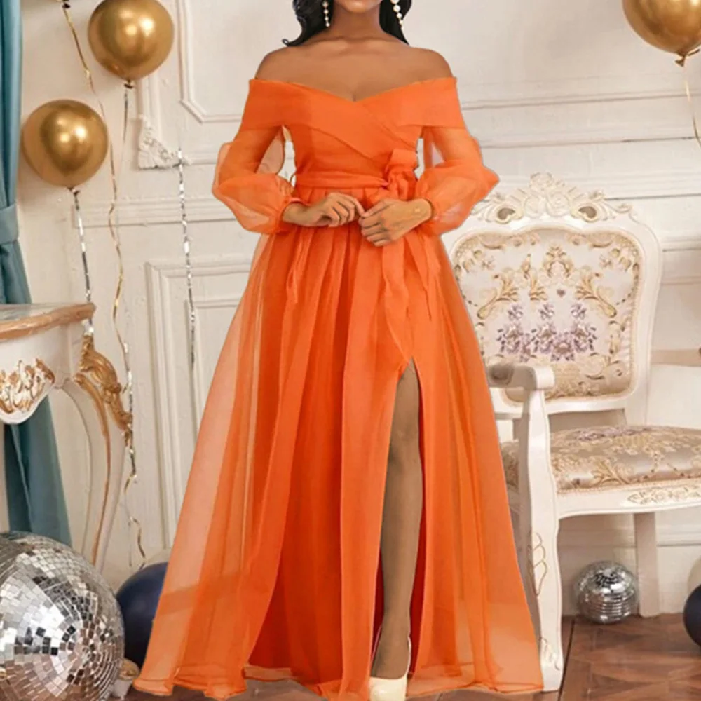 Sexy Voile Off Shoulder Long Dress Oversize Organza Mesh See Through Vestidos African Women Party Casual Maxi Dress with Belt
Sexy Voile Off Shoulder Long Dress Oversize Organza Mesh See Through Vestidos African Women Party Casual Maxi Dress with Belt