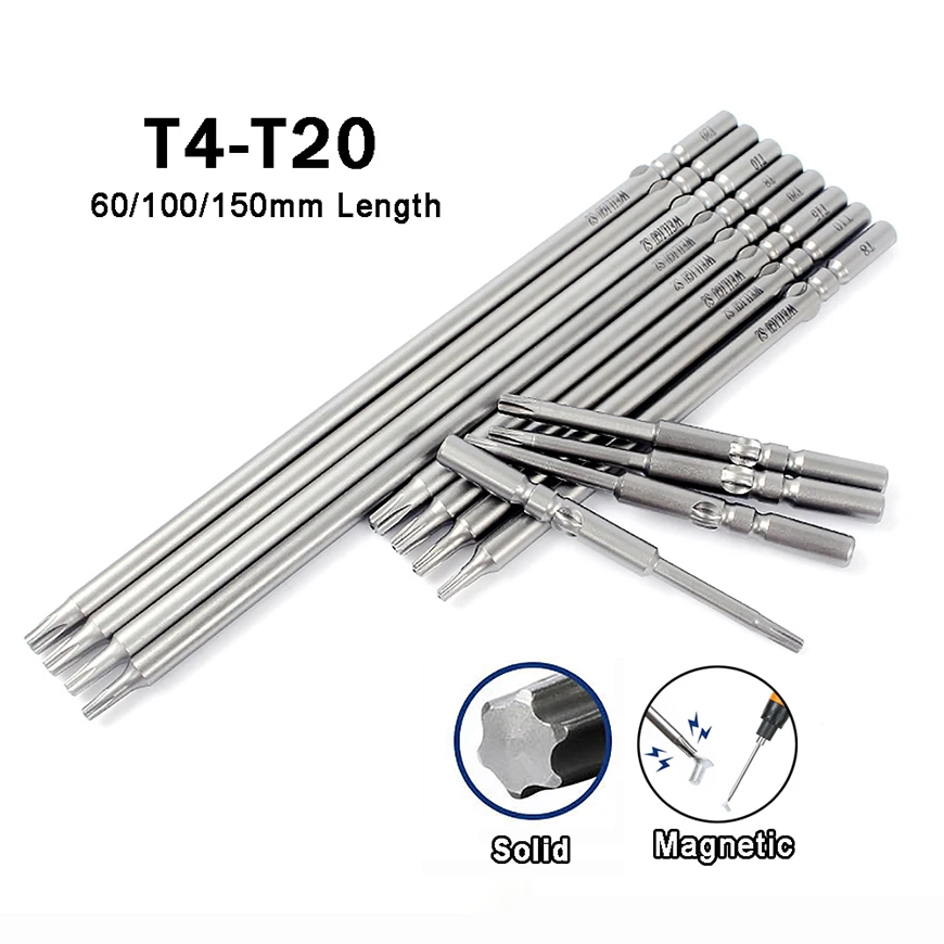 5pc Magnetic Torx Bit 60mm 100mm 150mm T4 T5 T6 T7 T8 T9 T10 T15 T20 Tamper Proof Security Torx Screwdriver Bits Electric Impact
5pc Magnetic Torx Bit 60mm 100mm 150mm T4 T5 T6 T7 T8 T9 T10 T15 T20 Tamper Proof Security Torx Screwdriver Bits Electric Impact