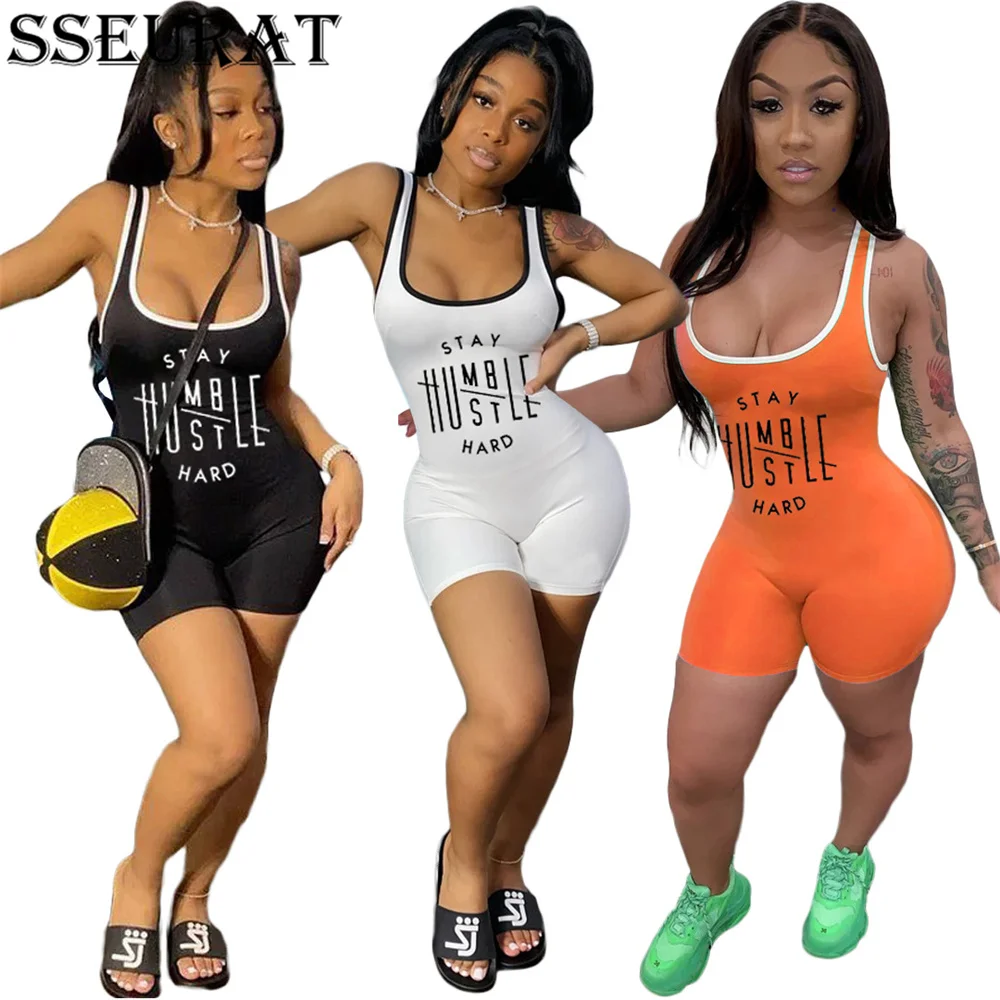 SSEURAT Letter Sleeveless O-neck Elastic Waist Sport Women Jumpsuits Rompers Tank One Piece Overalls Outfits Playsuit 2021
SSEURAT Letter Sleeveless O-neck Elastic Waist Sport Women Jumpsuits Rompers Tank One Piece Overalls Outfits Playsuit 2021