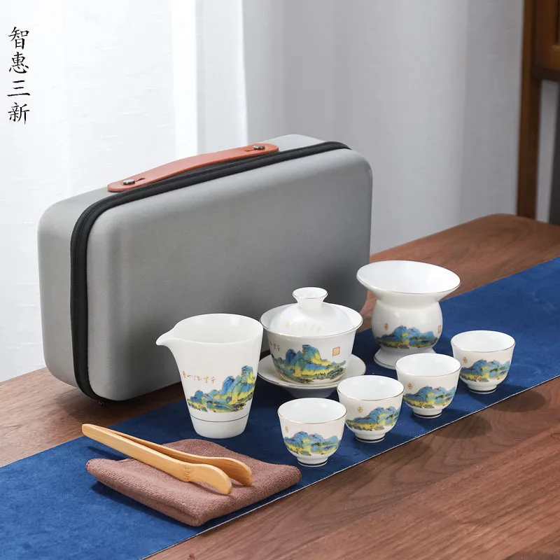Business Gift Lanolin Jade Travel Tea Set White Handmade Flower Ceramic Kung Fu Teaset Designer Trend Elegant Teaware Chinese
Business Gift Lanolin Jade Travel Tea Set White Handmade Flower Ceramic Kung Fu Teaset Designer Trend Elegant Teaware Chinese