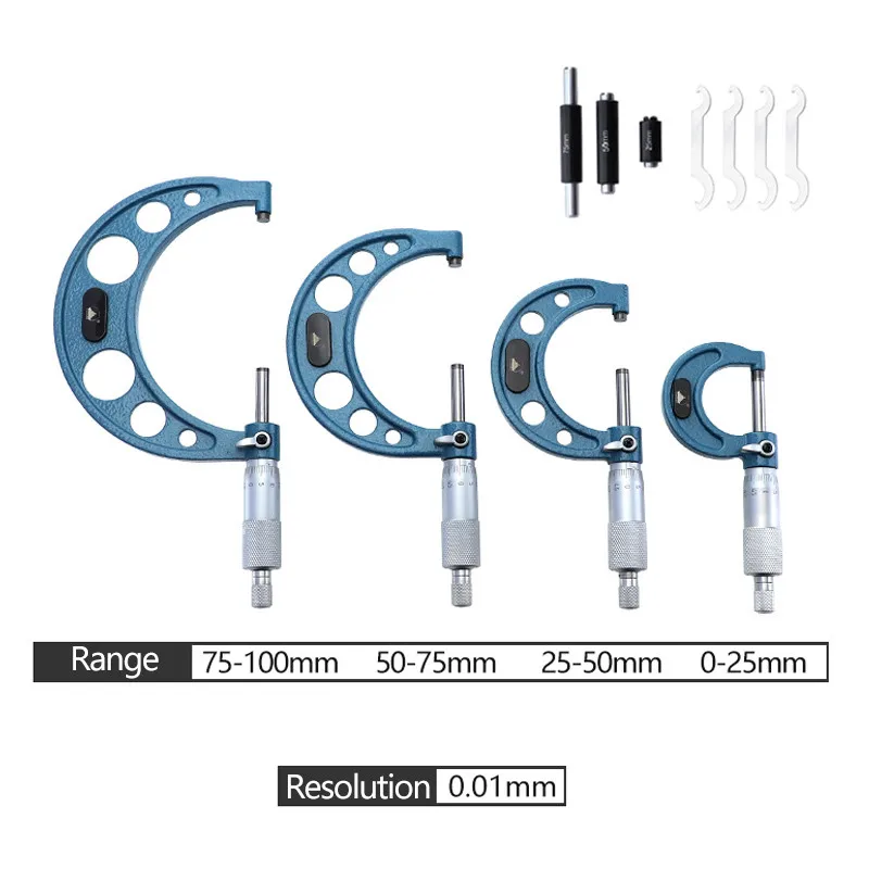Outside Micrometer Set Spiral Micrometer Mechanical Micrometer Measuring Instrument Metric Inch Micrometer Hand Tool
Outside Micrometer Set Spiral Micrometer Mechanical Micrometer Measuring Instrument Metric Inch Micrometer Hand Tool