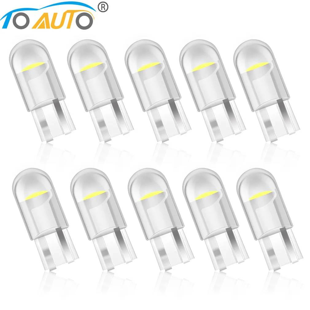 10 шт. T10 W5W WY5W 194 168 501 2825 COB светодиодный Стекло оболочки высокое яркий