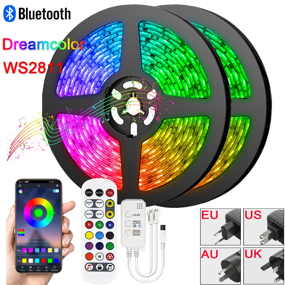 12V LED Light Strip 5050 WS2811 Flexible Led Tape Ribbon RGBIC Music Mode Tuya Smart Life Voice Control For TV Screen BackLight
12V LED Light Strip 5050 WS2811 Flexible Led Tape Ribbon RGBIC Music Mode Tuya Smart Life Voice Control For TV Screen BackLight