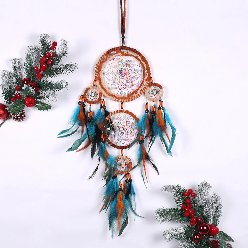 Double Layer Mixed Color Feather Tassel Home Decoration Accessories Collocation Wall Hanging Five Rings Dream Catching Net
Double Layer Mixed Color Feather Tassel Home Decoration Accessories Collocation Wall Hanging Five Rings Dream Catching Net