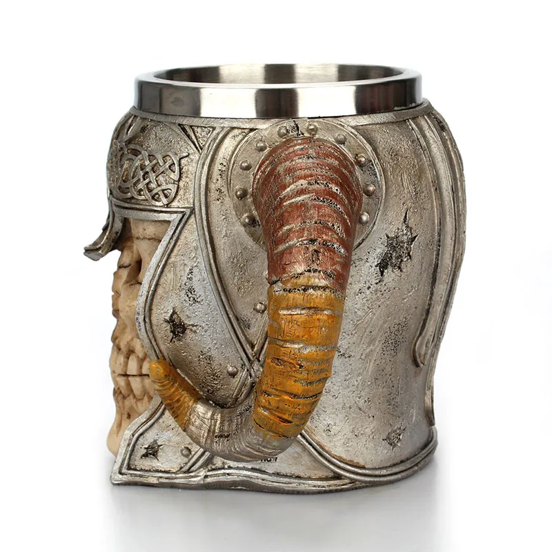 CN(Origin) Creative Mediterranean Style Double Handle Horn Mug Stainless Steel Skull Heat Insulation Mug Resin Coffee Cup
CN(Origin) Creative Mediterranean Style Double Handle Horn Mug Stainless Steel Skull Heat Insulation Mug Resin Coffee Cup