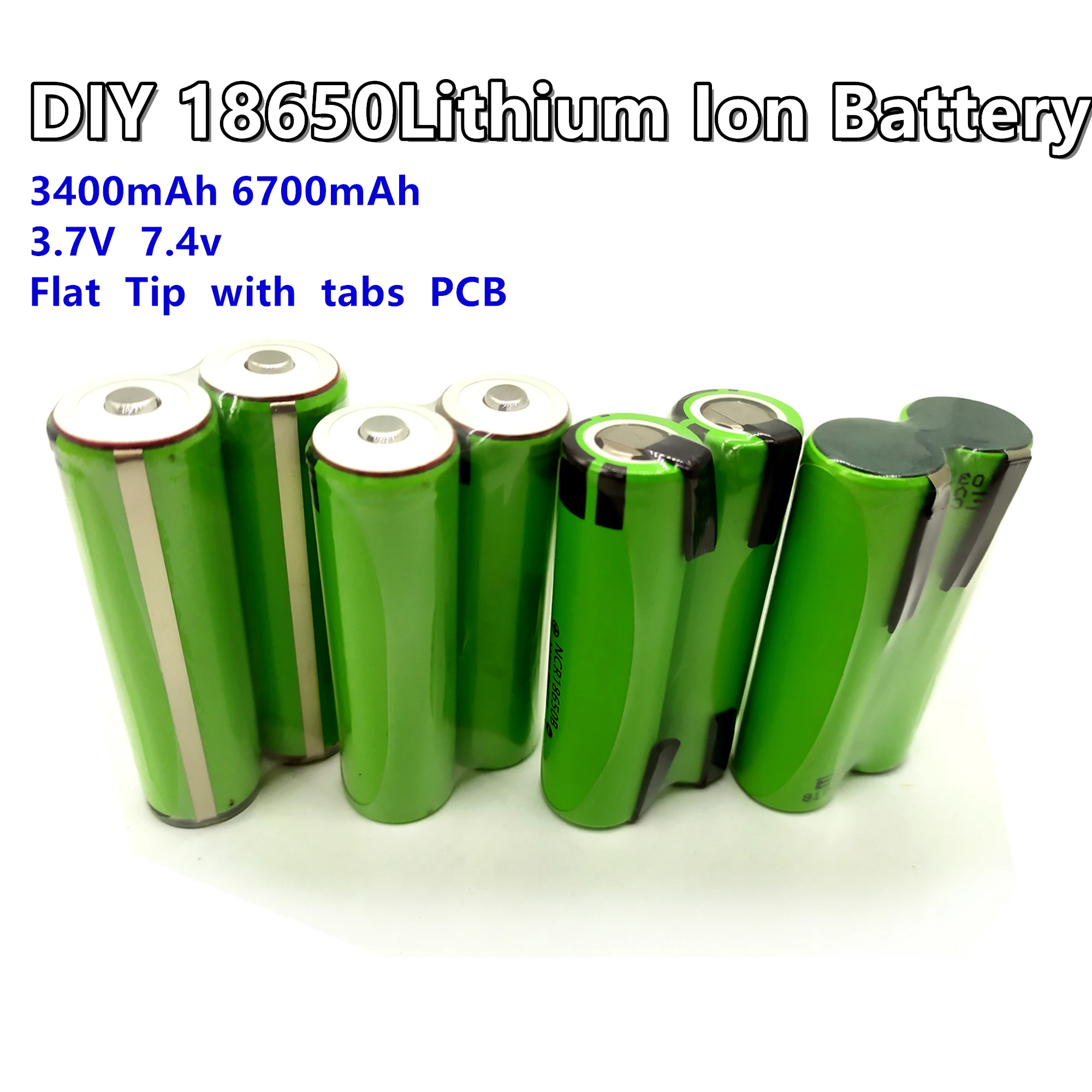 DIY Lithium Ion NCR 18650 Battery 3.7V 3400Mah ,With PCB,Tabs,Parallel 6800MAh,Series 7.4V,Rechargeable Battery
DIY Lithium Ion NCR 18650 Battery 3.7V 3400Mah ,With PCB,Tabs,Parallel 6800MAh,Series 7.4V,Rechargeable Battery