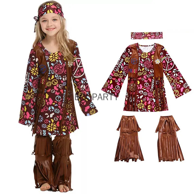 2021 Girls Halloween Christmas Cosplay Costume Baby Kids Peace Love Hippie Costume Girls Vintage Hippie Fringe Floral Dress
2021 Girls Halloween Christmas Cosplay Costume Baby Kids Peace Love Hippie Costume Girls Vintage Hippie Fringe Floral Dress