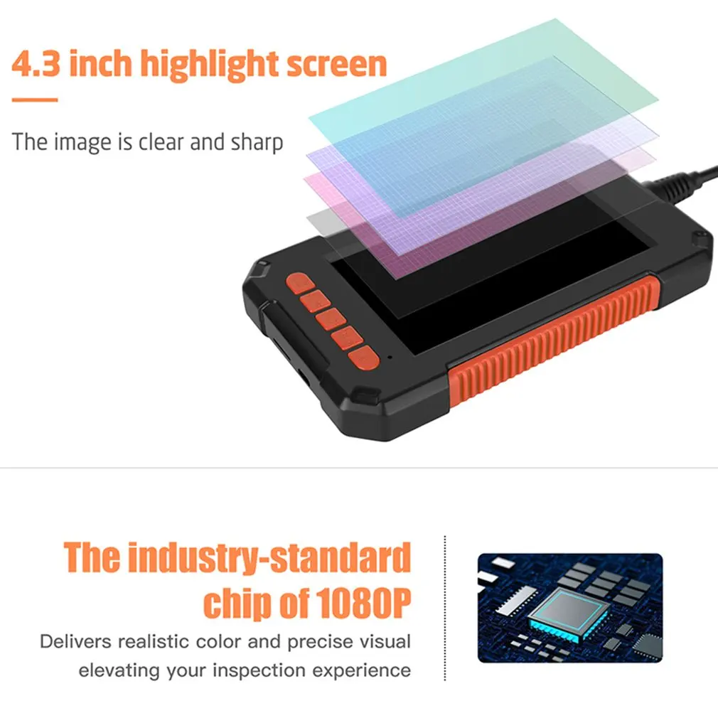 Endoscope Camera 1080P HD 4.3'' Screen Professional Dual Lens Inspection Camera Handheld IP67 Snake Camera with 8 LED 32GB Card
Endoscope Camera 1080P HD 4.3'' Screen Professional Dual Lens Inspection Camera Handheld IP67 Snake Camera with 8 LED 32GB Card