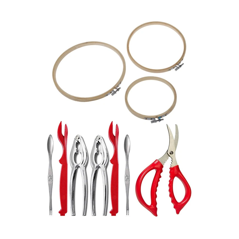 Wooden Cross-Needle Embroidery Hoop Ring 13cm/17cm/20cm with 7-Piece Seafood Tool
Wooden Cross-Needle Embroidery Hoop Ring 13cm/17cm/20cm with 7-Piece Seafood Tool