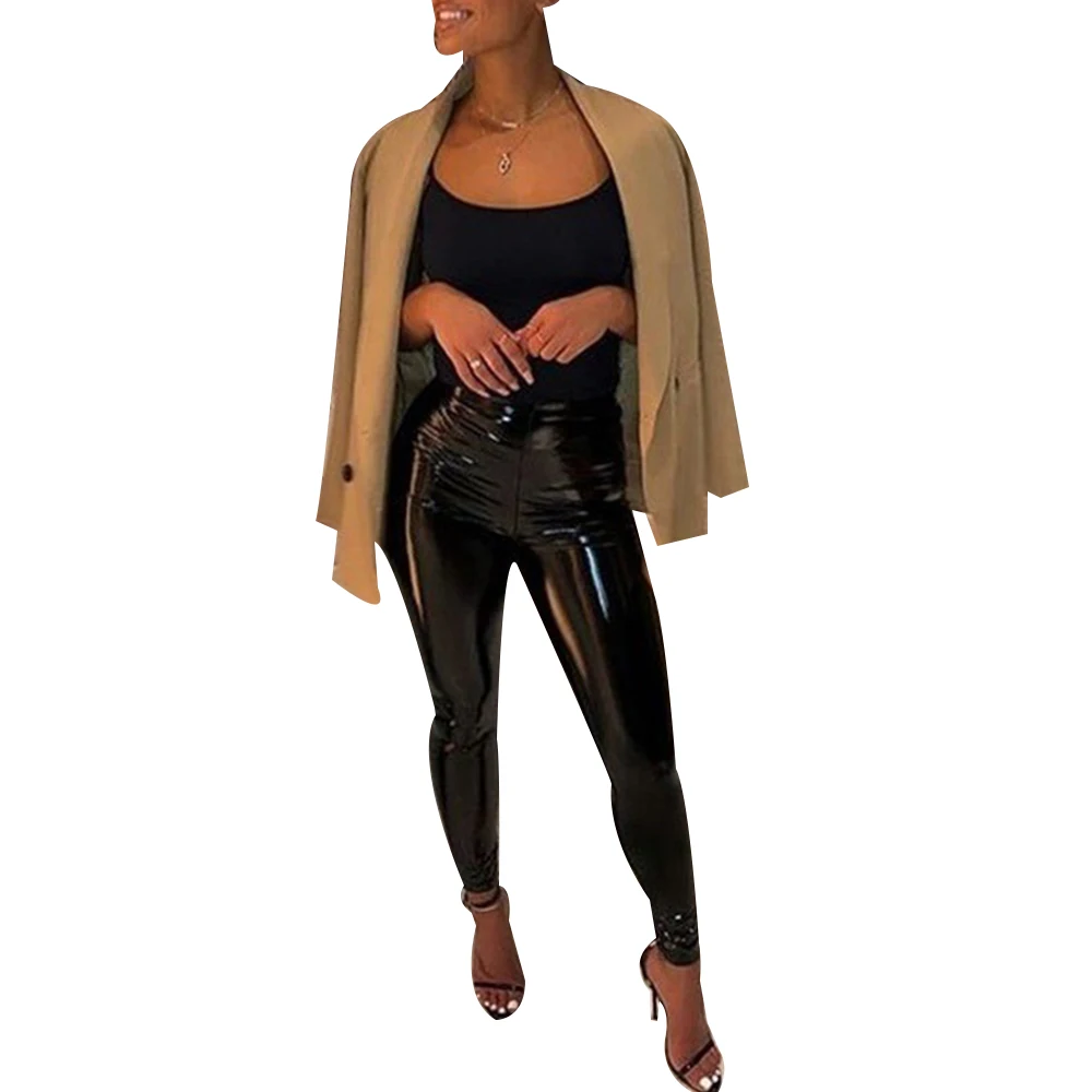 Fashion Pure Color Leather Slim Pants Leggings Small Feet Pants Spring Women Pu Leather Pants Sexy Stretch Bodycon Trousers
Fashion Pure Color Leather Slim Pants Leggings Small Feet Pants Spring Women Pu Leather Pants Sexy Stretch Bodycon Trousers