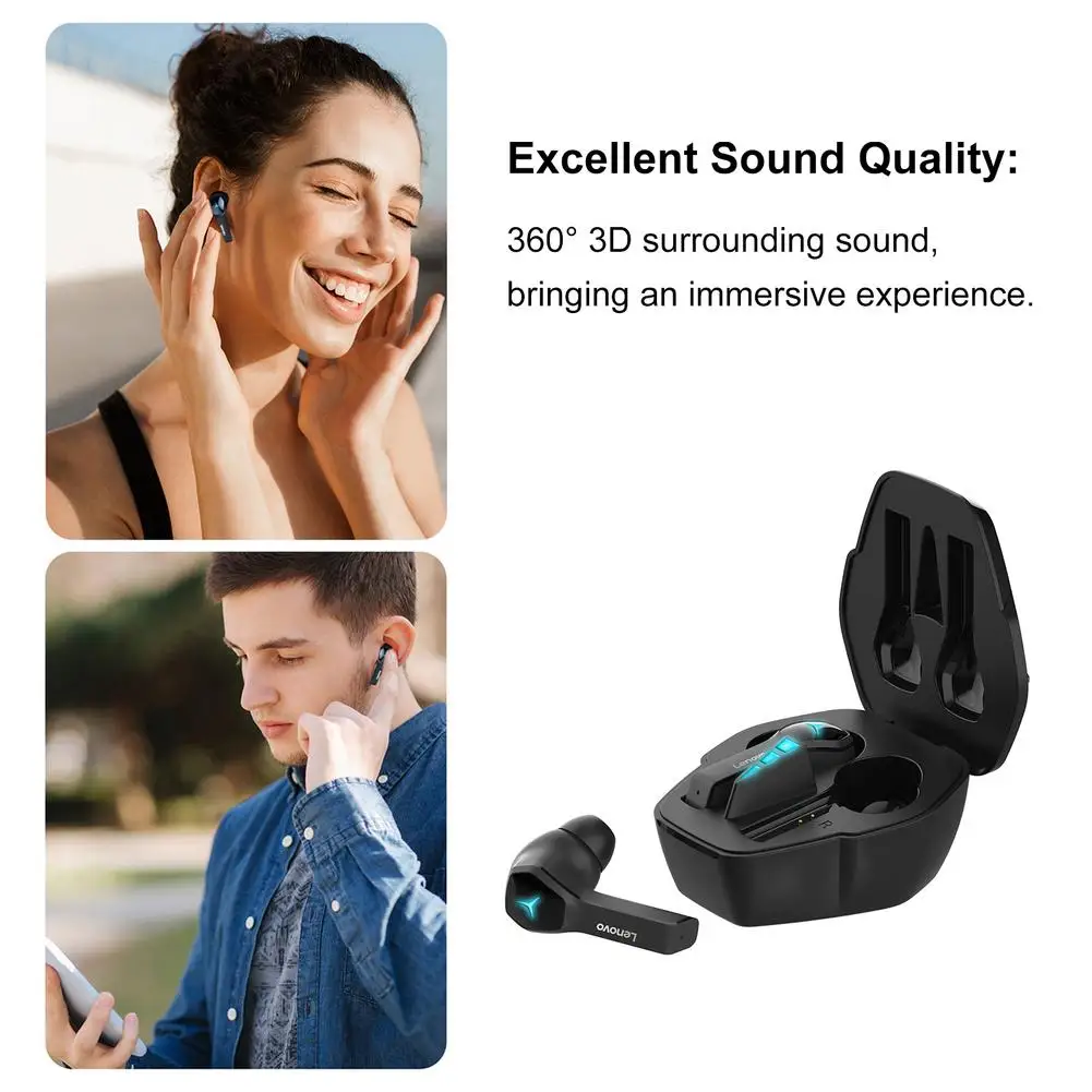 Original Lenovo HQ08 Wireless Bluetooth Headset 5.0 In-Ear Music Game Sports IPX5 Waterproof Noise Cancelling Headphones
Original Lenovo HQ08 Wireless Bluetooth Headset 5.0 In-Ear Music Game Sports IPX5 Waterproof Noise Cancelling Headphones
