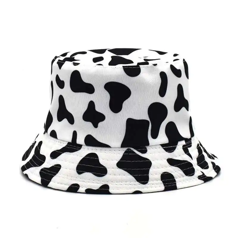 Панама Складная с реверсивным рисунком коровы для мужчин и женщин модная шапки