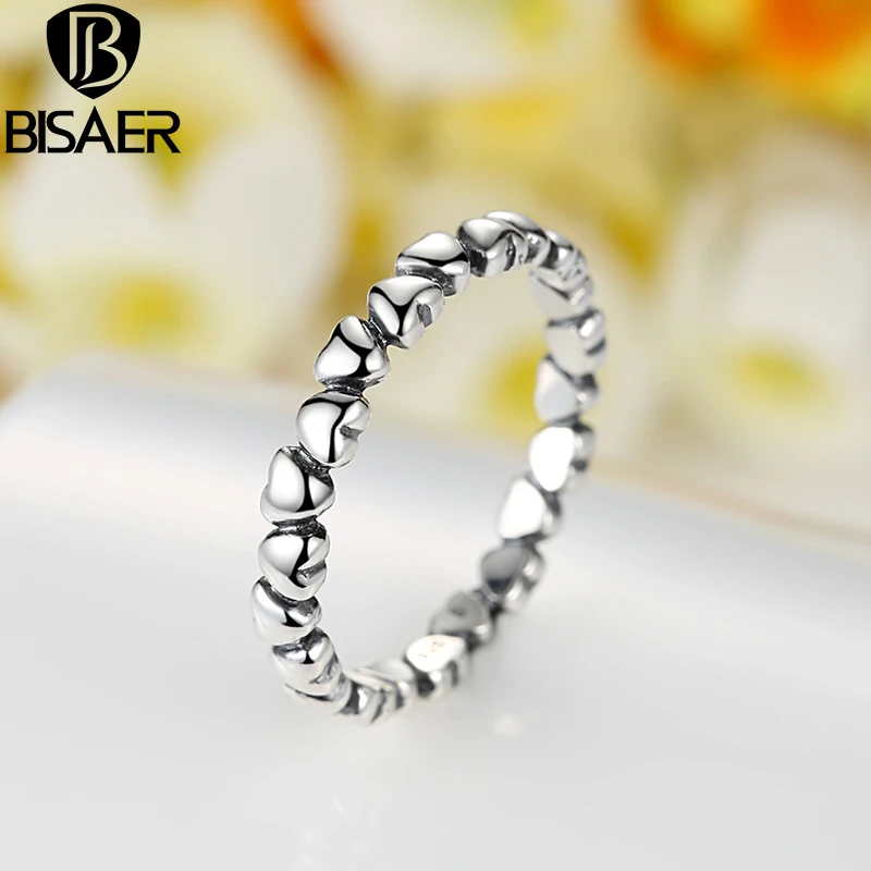 Женское Обручальное кольцо с сердцем BISAER обручальное из стерлингового серебра 925