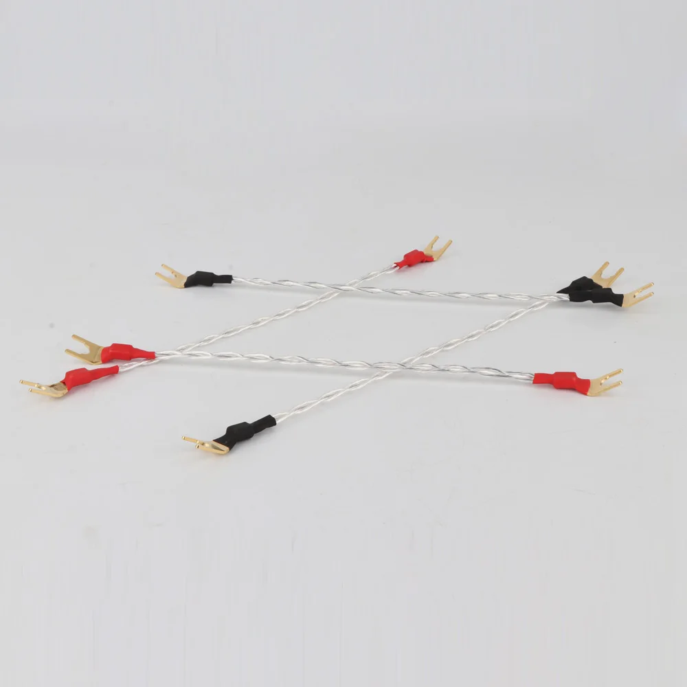 Hi-End audio OFC Silver Plated Jumper Cable hifi speaker Jumper speaker cable audio jumper with Gold plated Y spade terminal 
Hi-End audio OFC Silver Plated Jumper Cable hifi speaker Jumper speaker cable audio jumper with Gold plated Y spade terminal