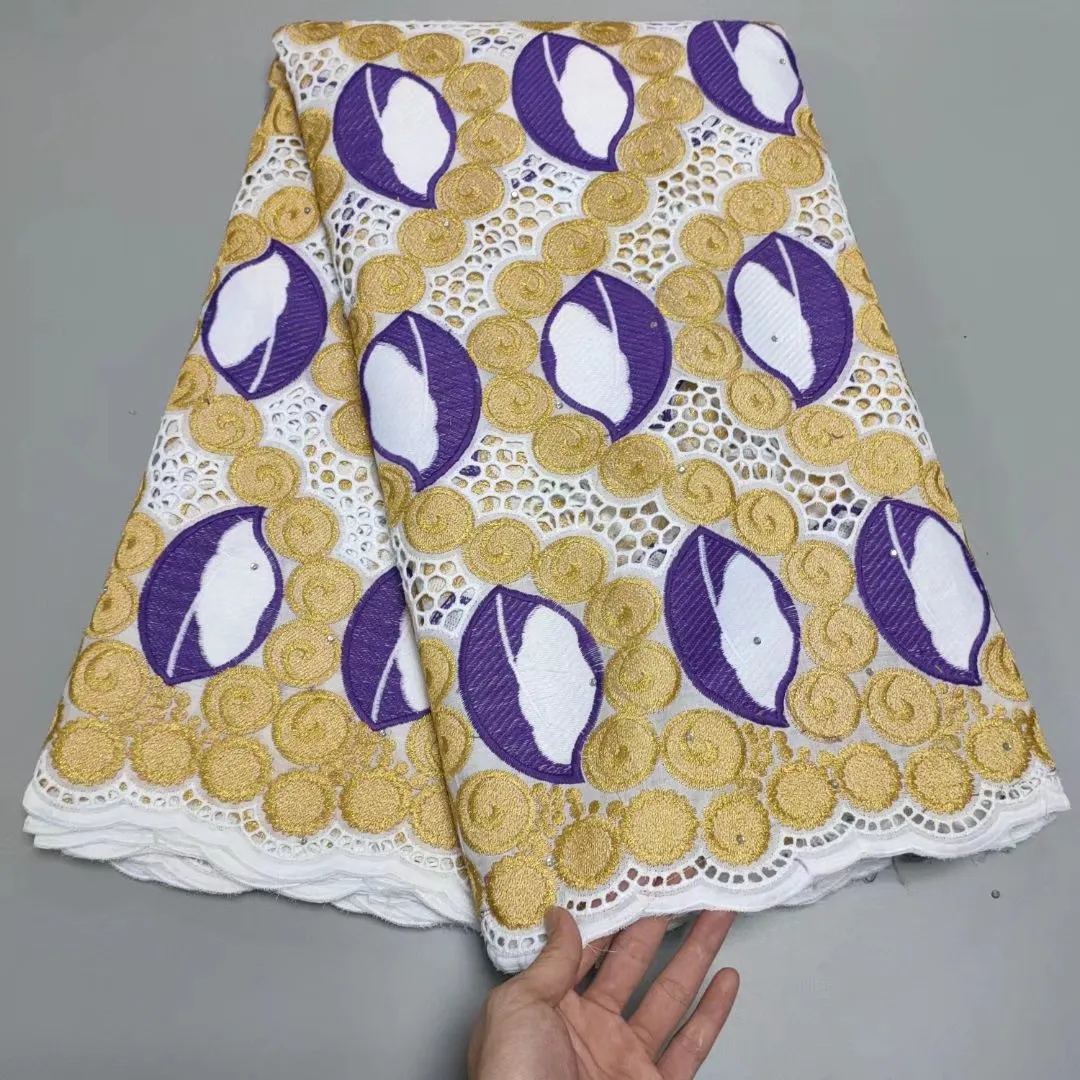 African Voile Lace Fabric With Stones Embroidery Swiss Cotton In Switzerland For Nigerian Wedding Festivals
African Voile Lace Fabric With Stones Embroidery Swiss Cotton In Switzerland For Nigerian Wedding Festivals