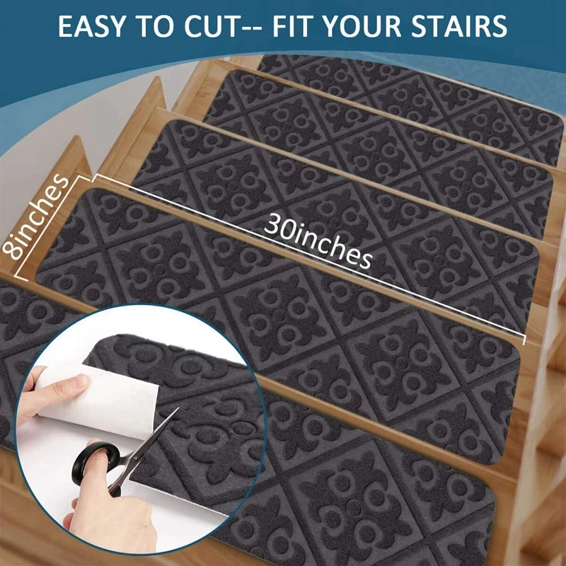 Stair Treads Carpet Non-Slip Indoor Set of 15 Stair Runners for Wooden Steps Modern Stair Treads Rugs, 8x30inch
Stair Treads Carpet Non-Slip Indoor Set of 15 Stair Runners for Wooden Steps Modern Stair Treads Rugs, 8x30inch