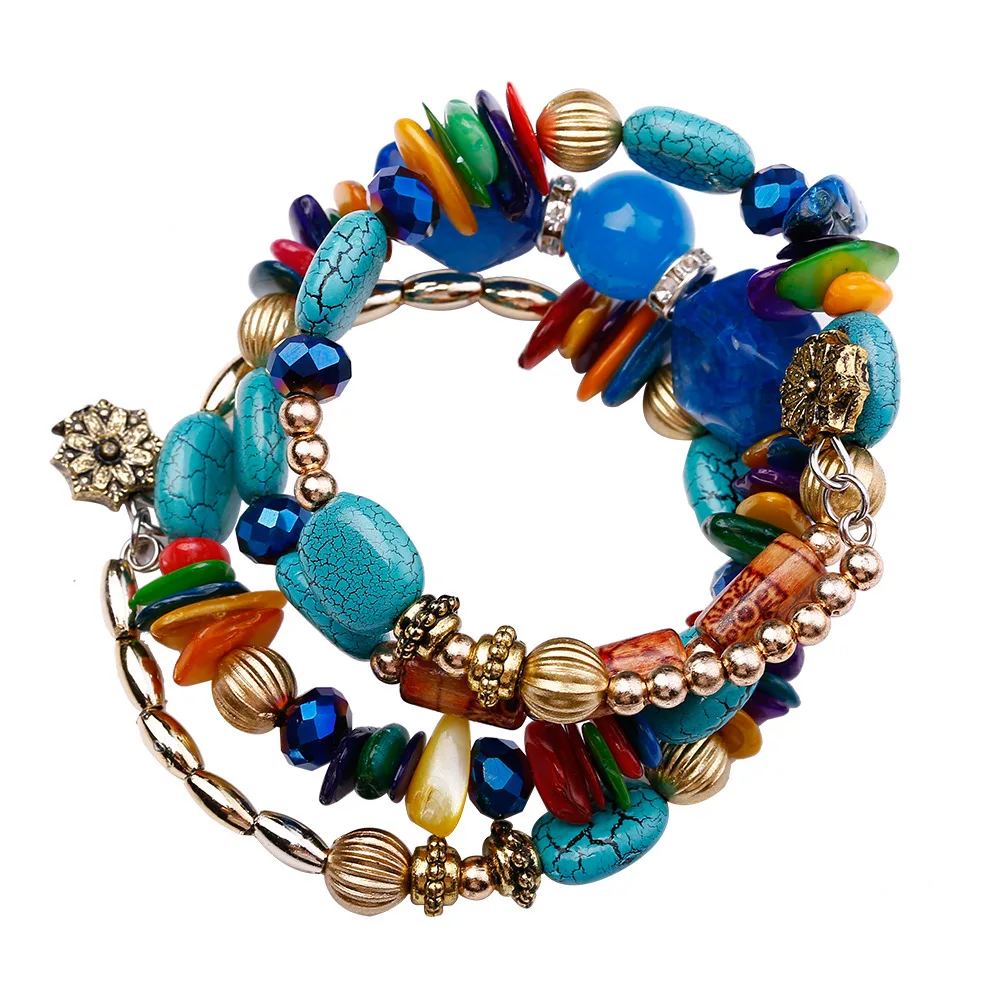 European American Imitation Agate Bracelet Beaded Bohemia Retro Imitation Natural Stone Multi-layer Winding Bracelet for Women
European American Imitation Agate Bracelet Beaded Bohemia Retro Imitation Natural Stone Multi-layer Winding Bracelet for Women