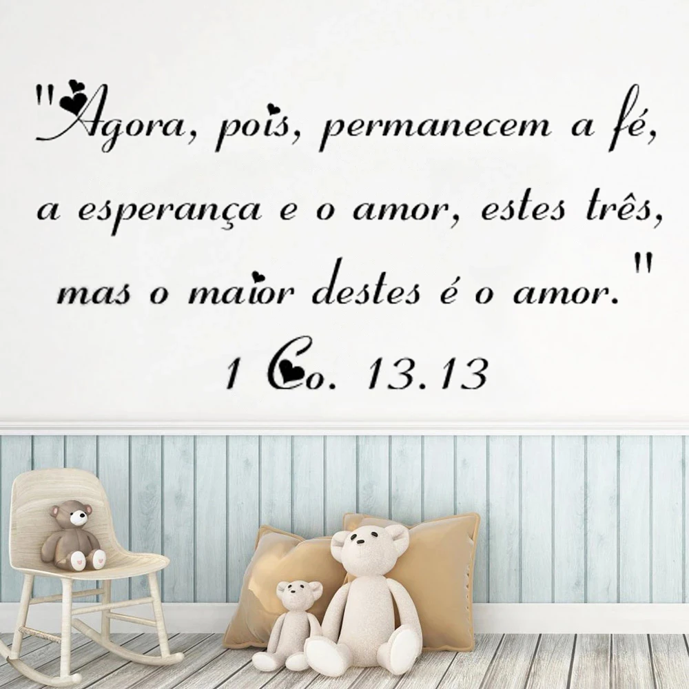 Vinyl Wall Stickers Agora Pois Permanecem A Fe Portuguese Quotes Mural For Livingroom Home Decor Decals Poster RU2178
Vinyl Wall Stickers Agora Pois Permanecem A Fe Portuguese Quotes Mural For Livingroom Home Decor Decals Poster RU2178