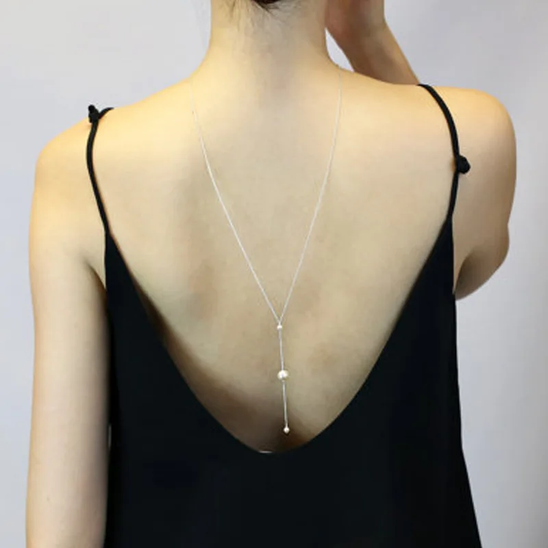 DoreenBeads Acrylic Back Wedding Necklace Sexy Summer Body Jewelry Silver Color Round White Imitation Pearl 66cm long,1PC
DoreenBeads Acrylic Back Wedding Necklace Sexy Summer Body Jewelry Silver Color Round White Imitation Pearl 66cm long,1PC