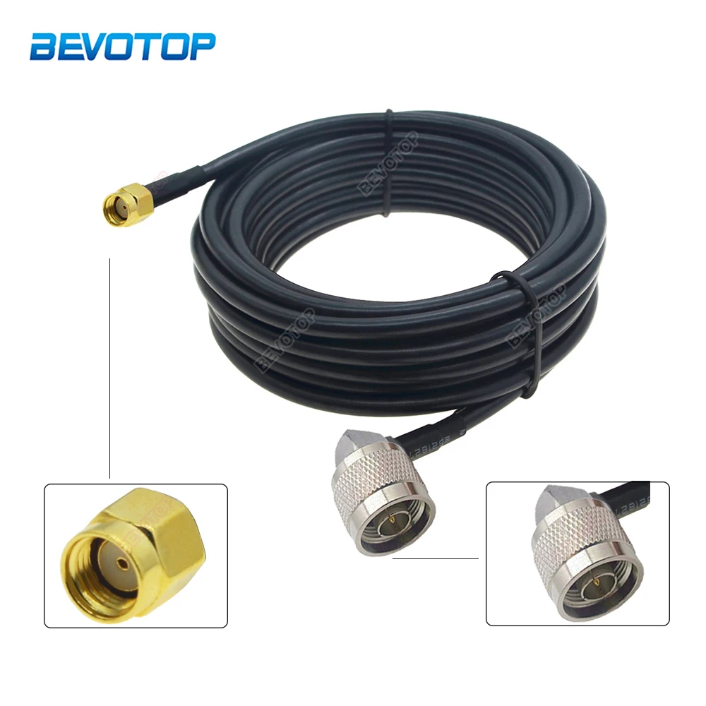 RP SMA Male to N Male 90 Degree Plug Connector RG58 Cable Low Loss RF Coax Pigtail Jumper For 3G,4G,5G, LTE, Outdoor Antenna
RP SMA Male to N Male 90 Degree Plug Connector RG58 Cable Low Loss RF Coax Pigtail Jumper For 3G,4G,5G, LTE, Outdoor Antenna