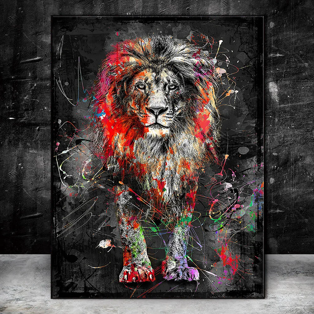 Abstract Lion Canvas Art Posters and Prints Graffiti Art Animals Paintings on the Wall Art Decor Pictures For Living Room Cuadro
Abstract Lion Canvas Art Posters and Prints Graffiti Art Animals Paintings on the Wall Art Decor Pictures For Living Room Cuadro