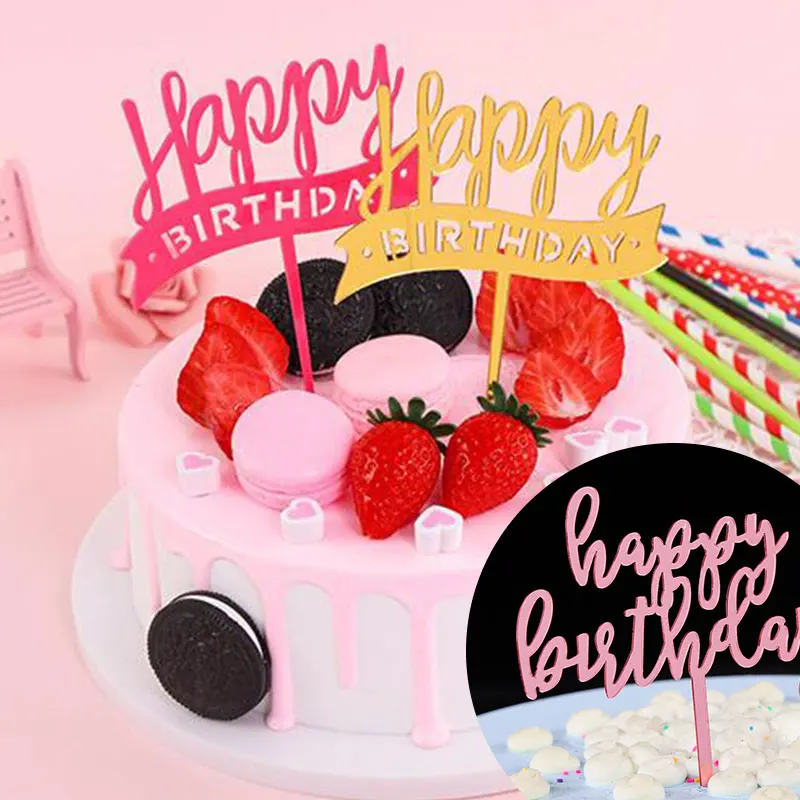 Colored Happy Birthday Cake Topper Gold Acrylic Birthday Party Dessert Insertion Decoration For Baby Shower Baking Supplies
Colored Happy Birthday Cake Topper Gold Acrylic Birthday Party Dessert Insertion Decoration For Baby Shower Baking Supplies