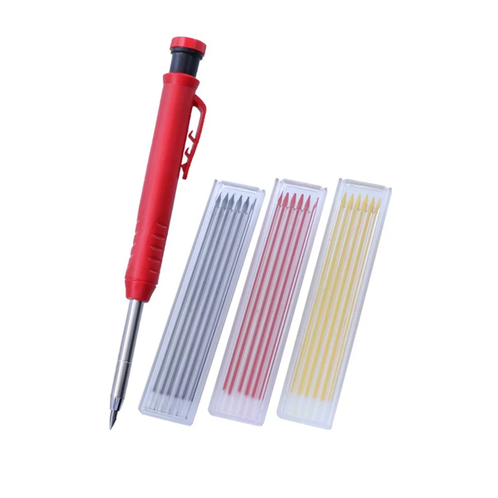 Solid Carpenter Pencil Set with 6 Refill Leads Built-in Sharpener Deep Hole Mechanical Pencil Marker Marking Tool
Solid Carpenter Pencil Set with 6 Refill Leads Built-in Sharpener Deep Hole Mechanical Pencil Marker Marking Tool