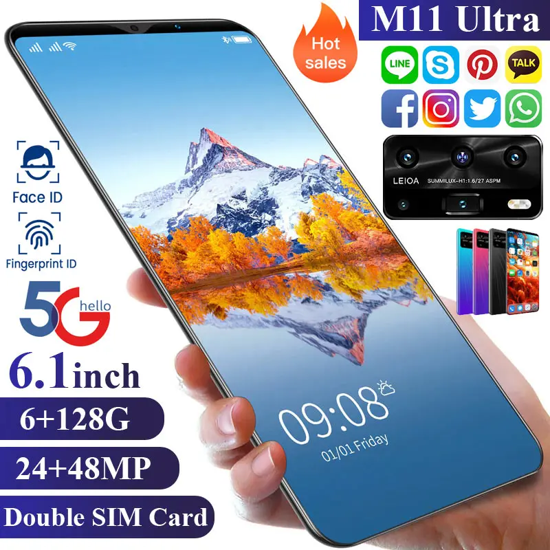 Global Version Smart Phone 6GB RAM 128GB ROM Face Unlock Deca Core 6.1 Inch Andriod Cellphone MTK6889 4G 5G LTE Andriod 10
Global Version Smart Phone 6GB RAM 128GB ROM Face Unlock Deca Core 6.1 Inch Andriod Cellphone MTK6889 4G 5G LTE Andriod 10