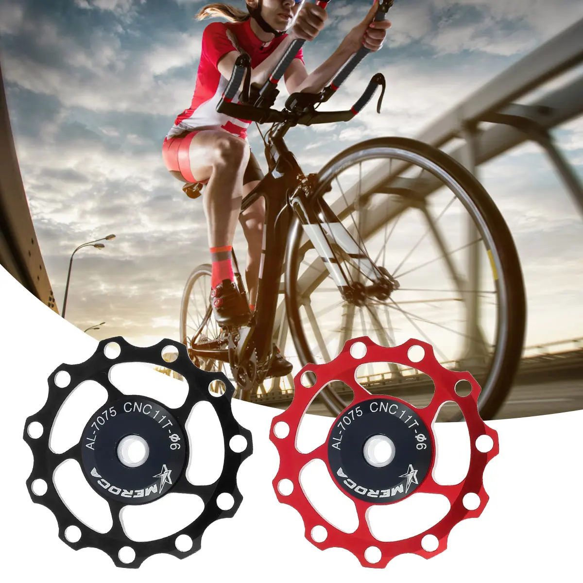 New Bicycle Rear Derailleur Pulley Rear Dial Guide Wheel Anti-rust Aluminum Alloy Bearing Guide Wheel 11T Gear Road Bike Parts
New Bicycle Rear Derailleur Pulley Rear Dial Guide Wheel Anti-rust Aluminum Alloy Bearing Guide Wheel 11T Gear Road Bike Parts