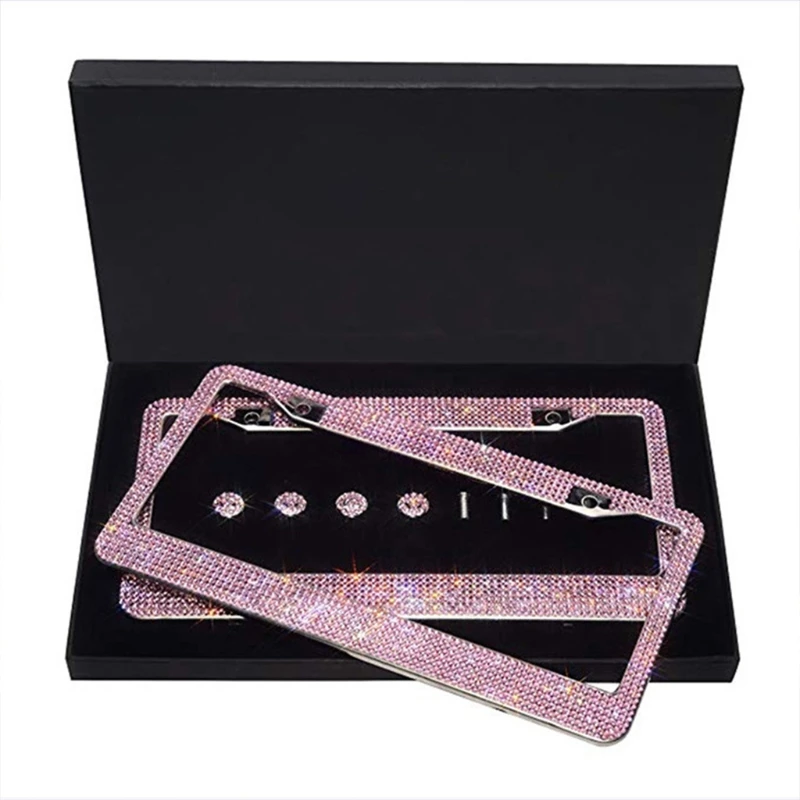 2022 New Pink Blingbling Rhinestone Black White Blue Standard License Plate Frames 2 Screw Holes Custom for Women
2022 New Pink Blingbling Rhinestone Black White Blue Standard License Plate Frames 2 Screw Holes Custom for Women