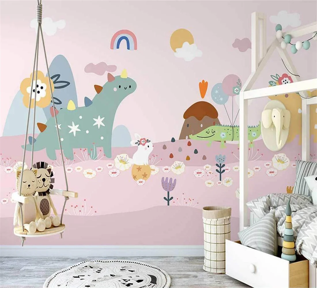 Custom Wallpaper Nordic Hand Painted Pink 3D Cartoon Rainbow animal Children's room background wall decoration 3D wallpaper
Custom Wallpaper Nordic Hand Painted Pink 3D Cartoon Rainbow animal Children's room background wall decoration 3D wallpaper