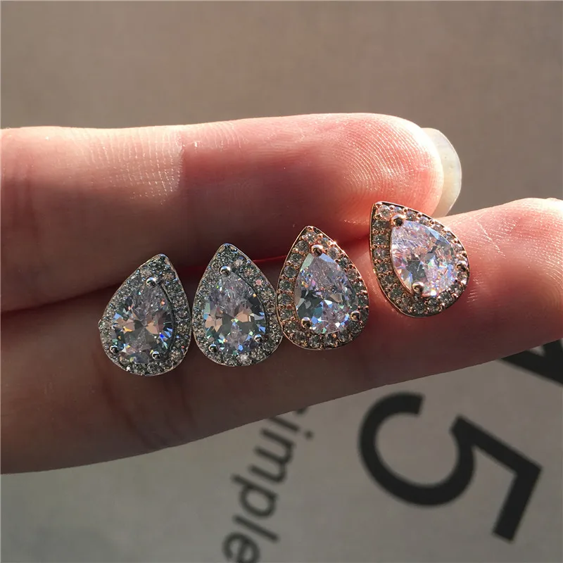 Cute Female White Zircon Stud Earrings Rose Gold Silver Color Small Earrings For Women Vintage Bride Crystal Wedding Earrings
Cute Female White Zircon Stud Earrings Rose Gold Silver Color Small Earrings For Women Vintage Bride Crystal Wedding Earrings