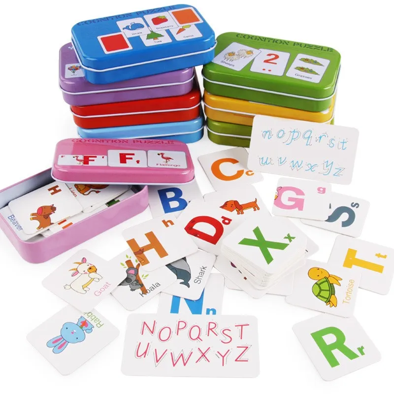 Iron Box Cards Matching Game Baby Kids Cognition Puzzle Toys Toddler Cognitive Card Vehicl Fruit Animal Life Set Pair Puzzle
Iron Box Cards Matching Game Baby Kids Cognition Puzzle Toys Toddler Cognitive Card Vehicl Fruit Animal Life Set Pair Puzzle